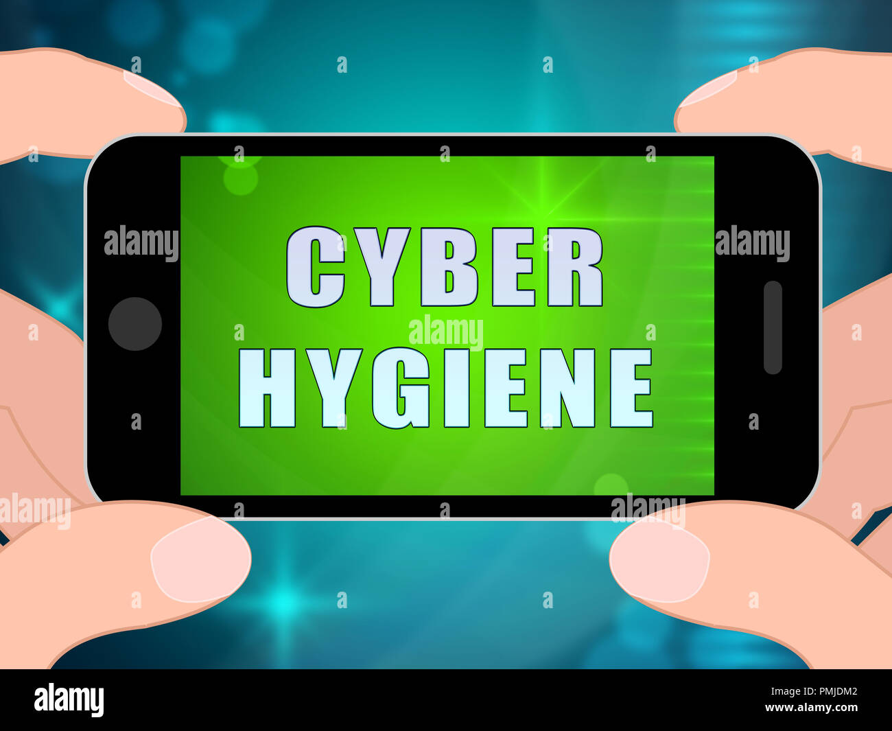 Cyber Hygiene Healthy Data Structure 3d Illustration Shows Management And Diagnostics
