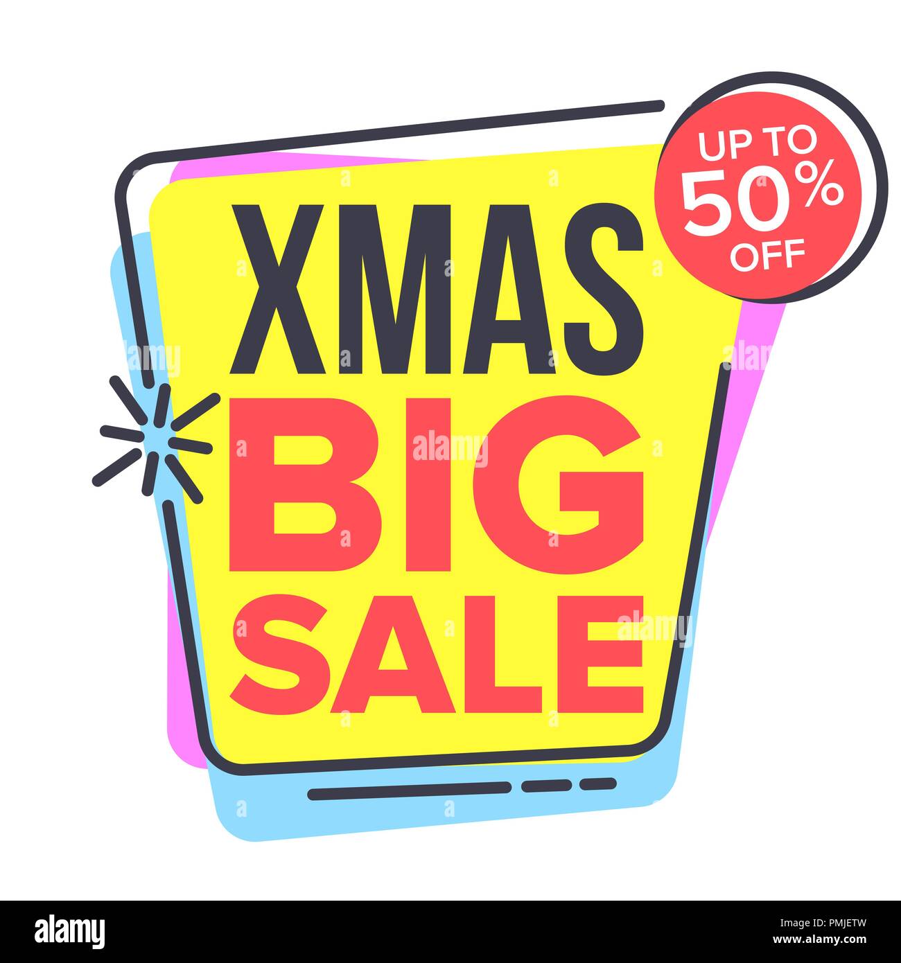 christmas big sale sticker vector spring bright design promo icon