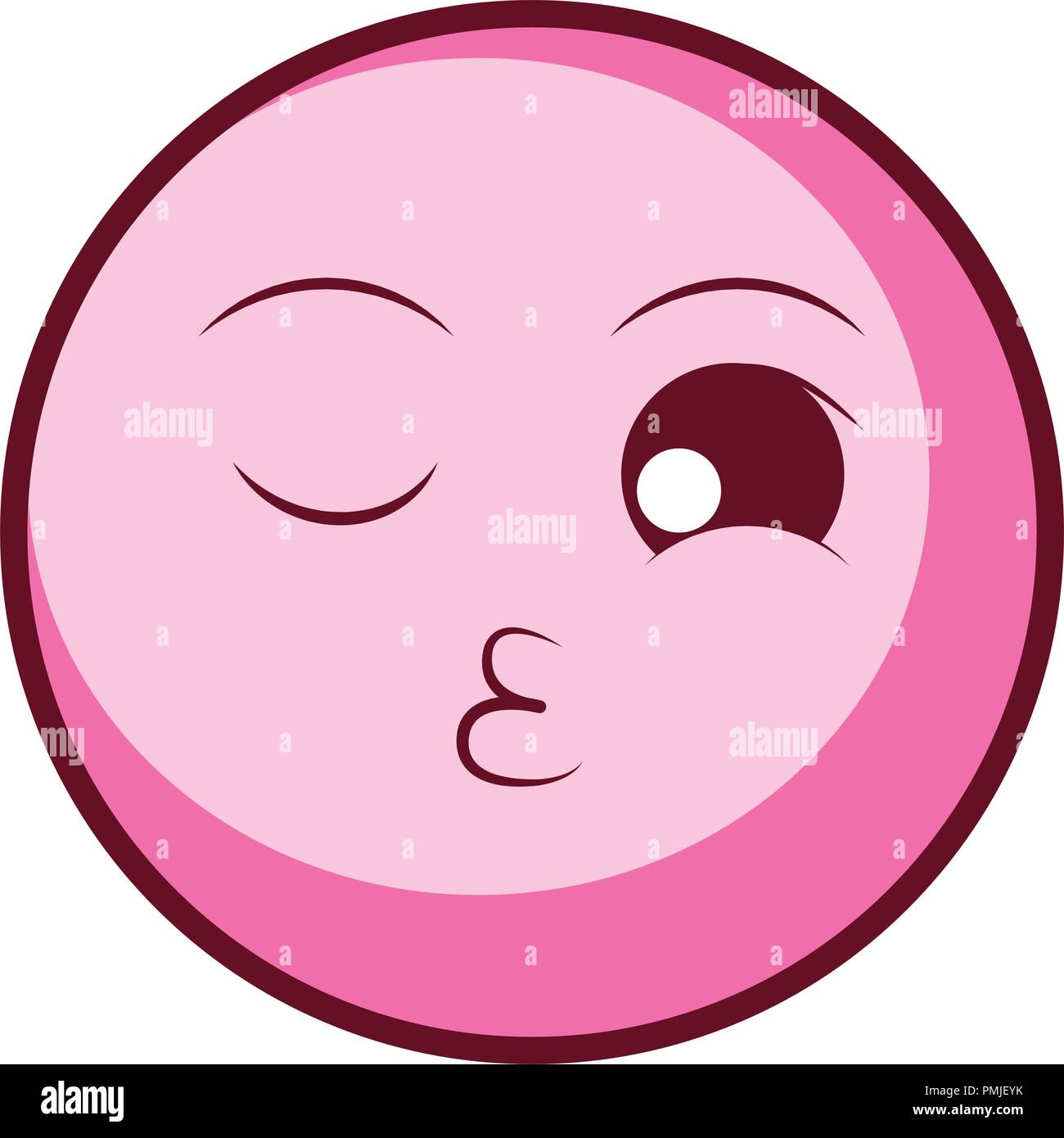 emoji Blowing a Kiss over white background, vector illustration Stock