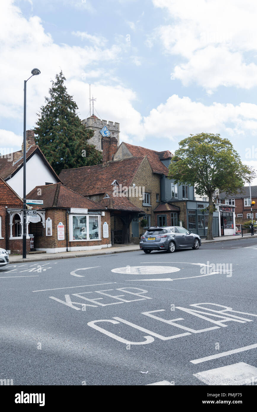 Shops and restaurants, High Street, Ruislip, Middlesex, England, UK Stock Photo