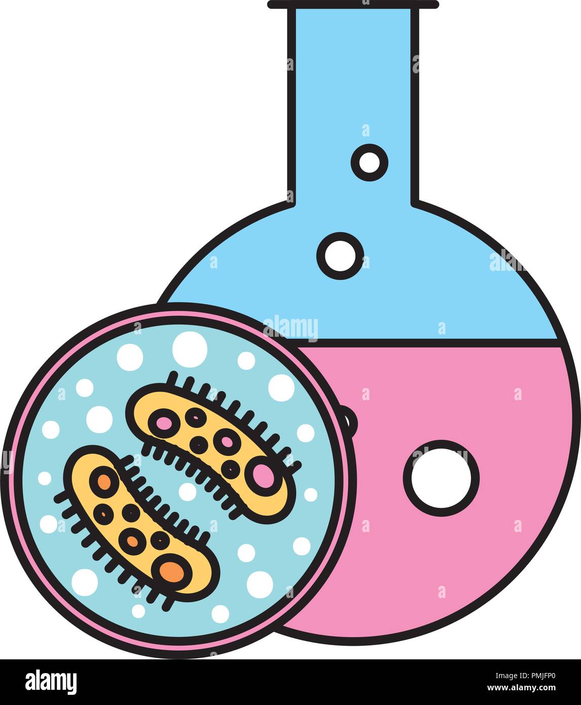 laboratory science test tube bacteria petri dish Stock Vector Image