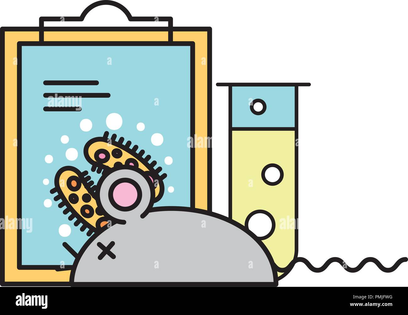 laboratory rat clipboard analysis experiment test tube Stock Vector