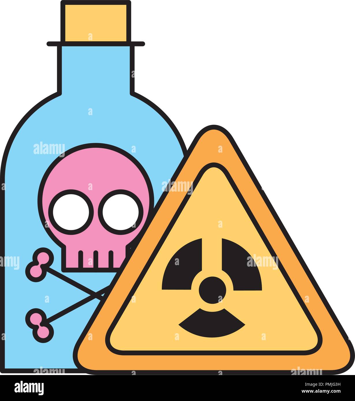 bottle poison laboratory danger board chemistry laboratory Stock Vector