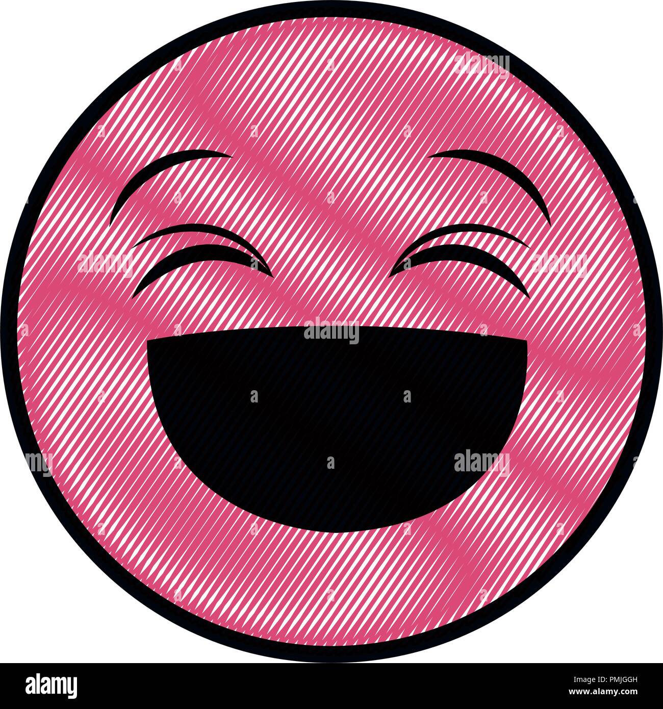 grinning face emoji over white background, vector illustration Stock ...