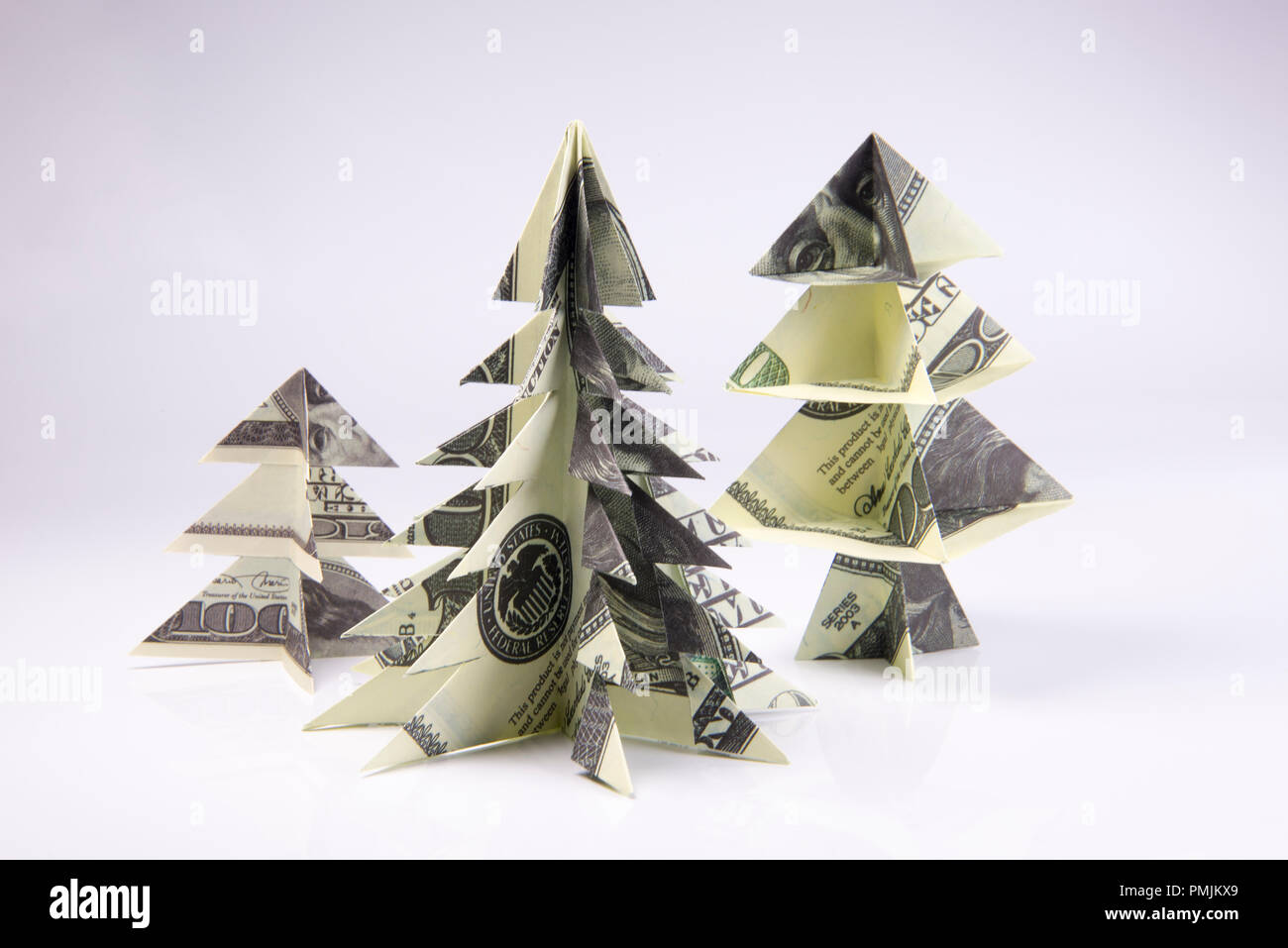 Money Origami Christmas Tree Stock Photo 219228305 Alamy