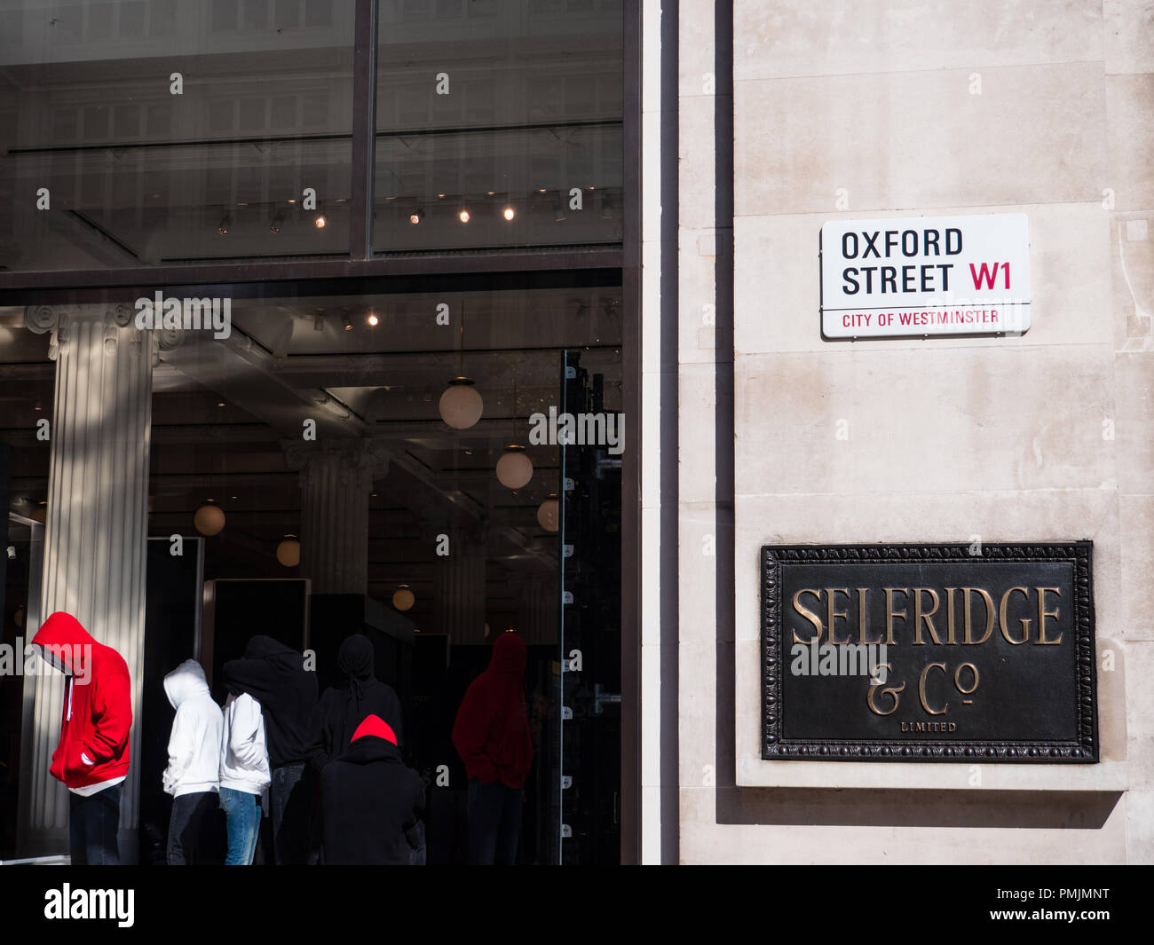 Name Plaque, Selfridges and Co Department Store, Oxford Street, London