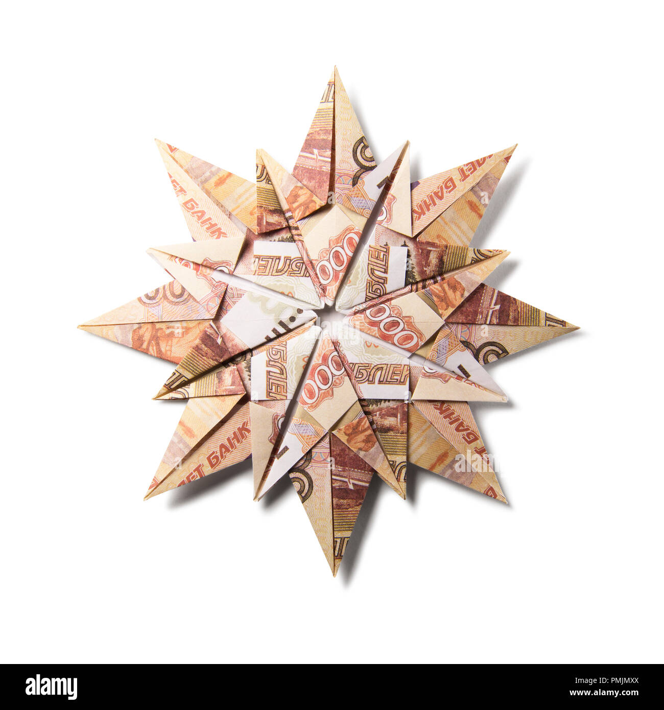 Money Origami snowflake Stock Photo - Alamy