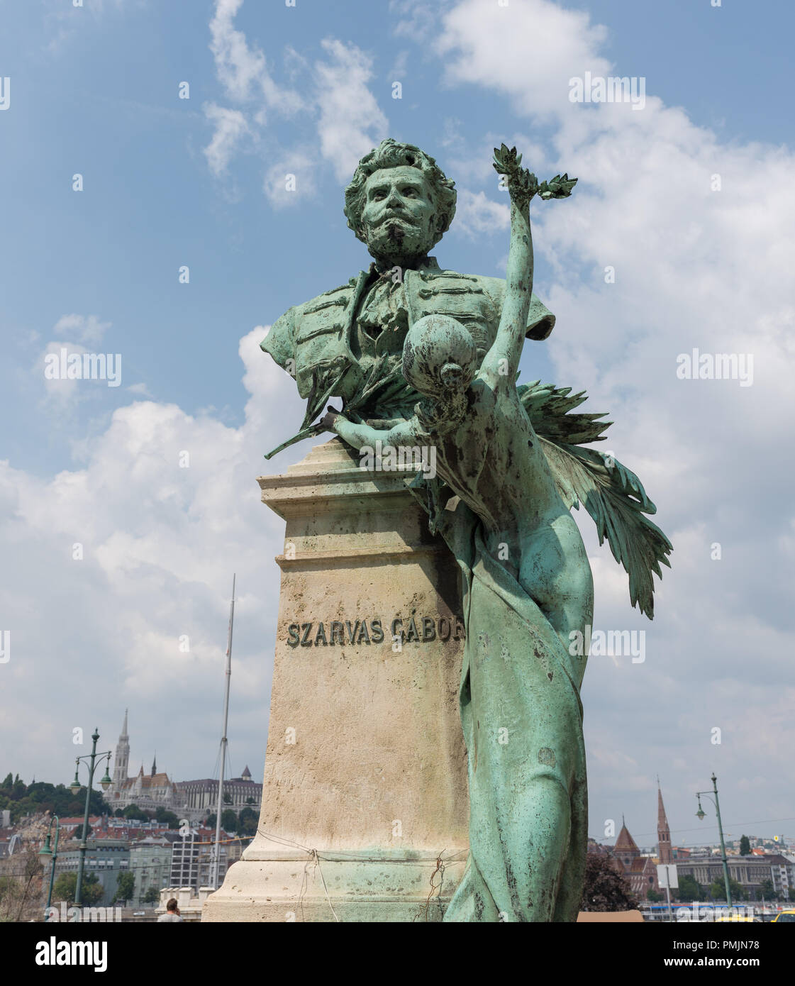Budapest, Hungary - 3 august, 2018 statue of Gabor Szarvas Hungarian  linguist born in 1832 (V. district of Budapest, Szechenyi Istvan square  Stock Photo - Alamy