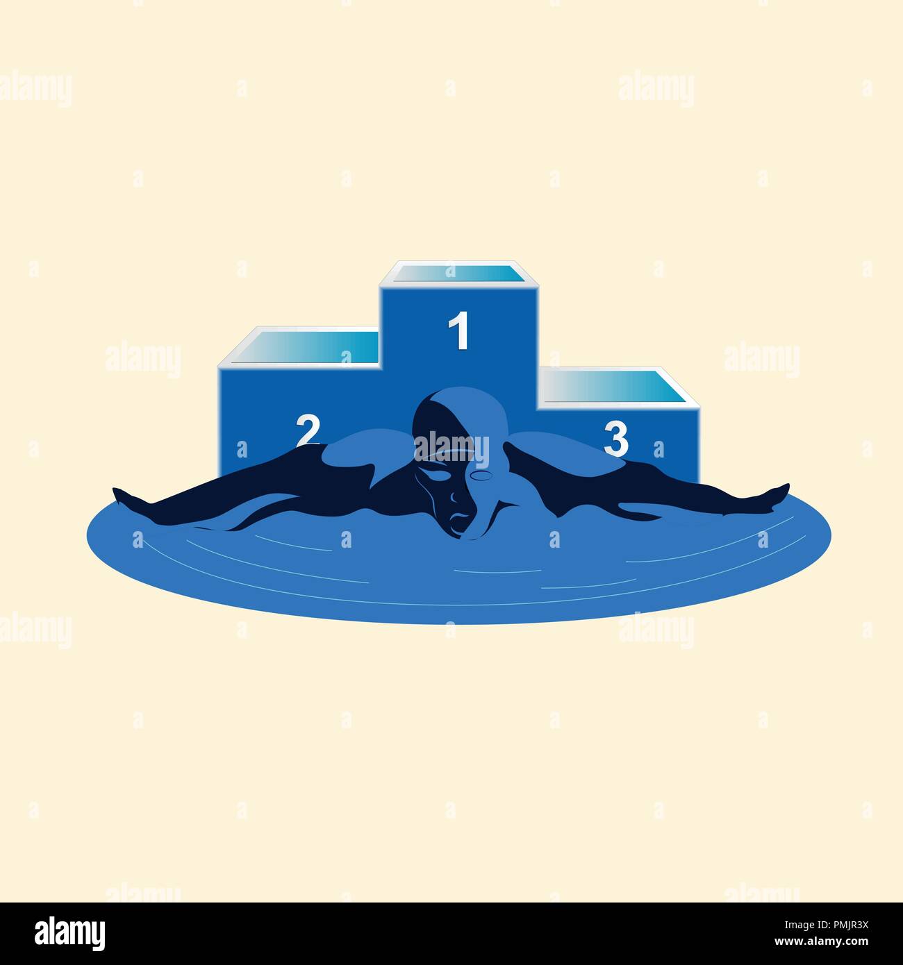 Swimmer and Pedestal Stock Vector