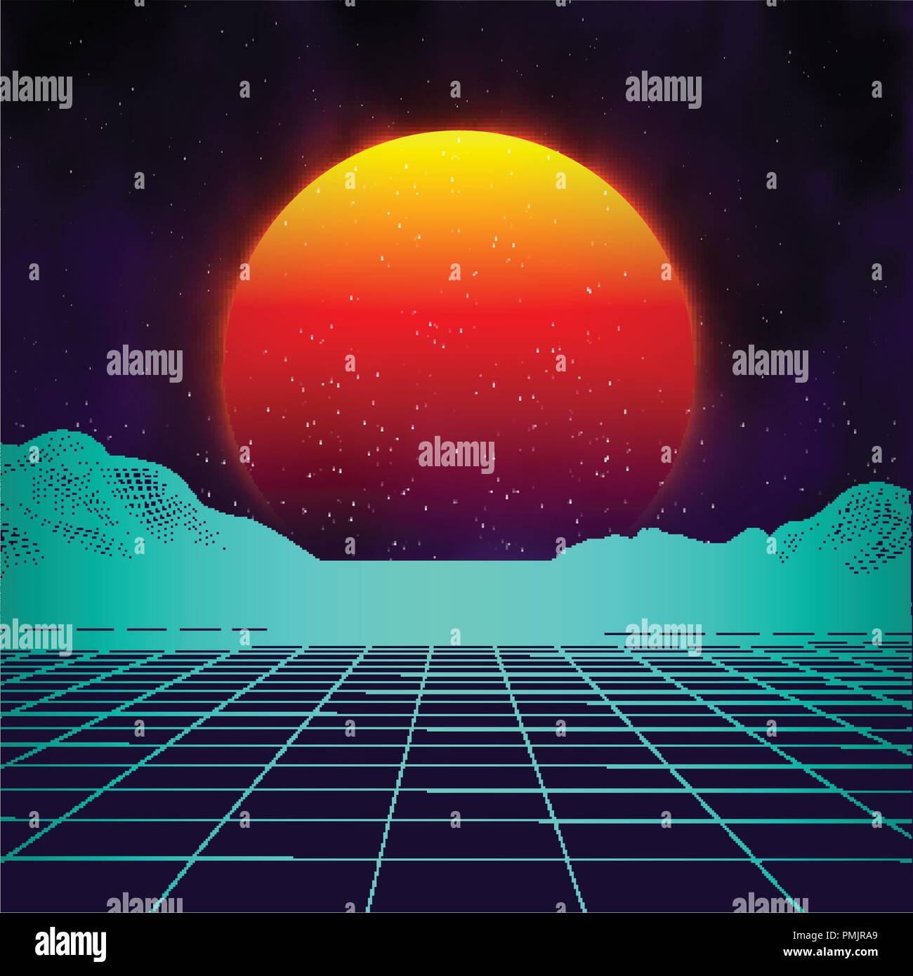 Retro 80s Disco album cover design Template