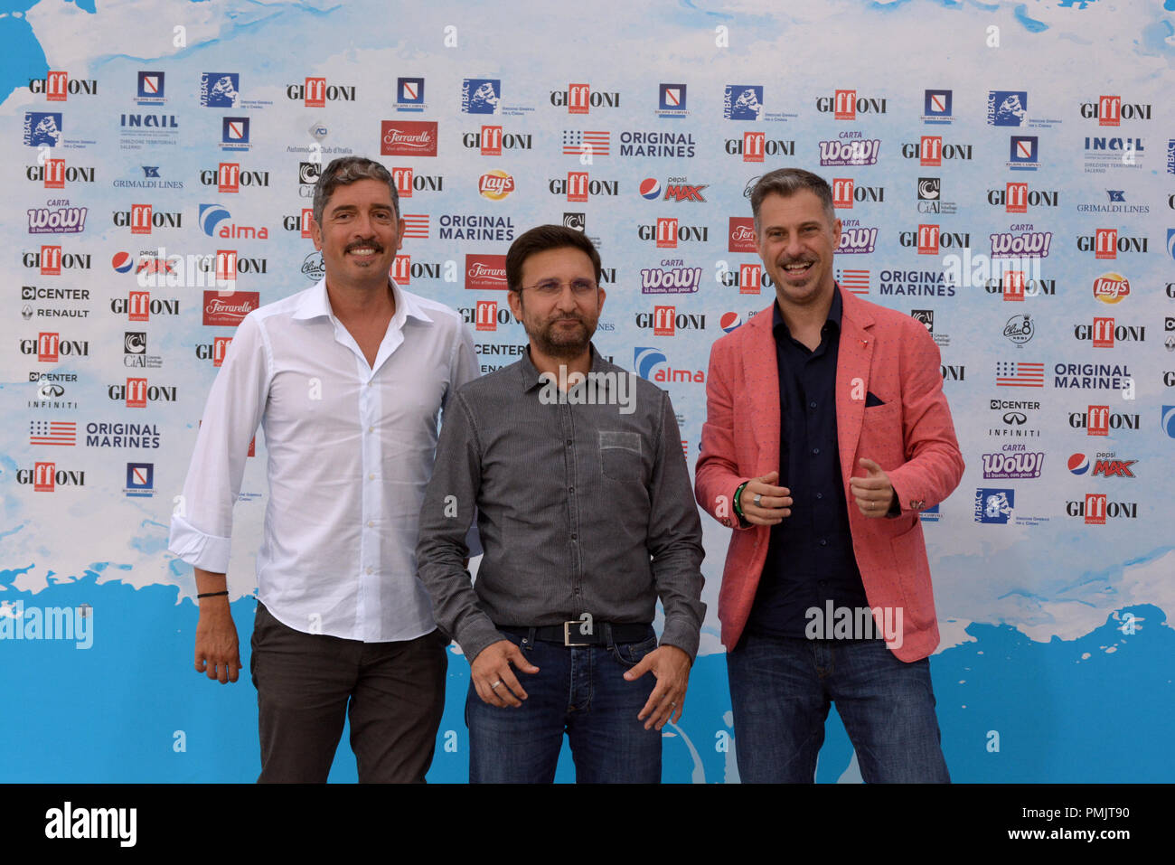 Giffoni Valle Piana, Sa, Italy - July 21, 2018 : Trio Medusa at Giffoni Film Festival 2018 - on July 21, 2018 in Giffoni Valle Piana, Italy Stock Photo