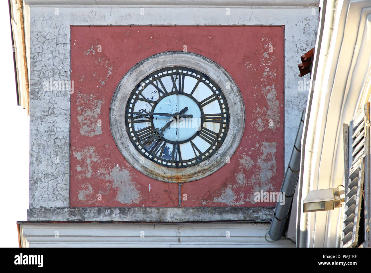 Old Clock With Roman Numbers in Rovinj Croatia Stock Photo - Alamy