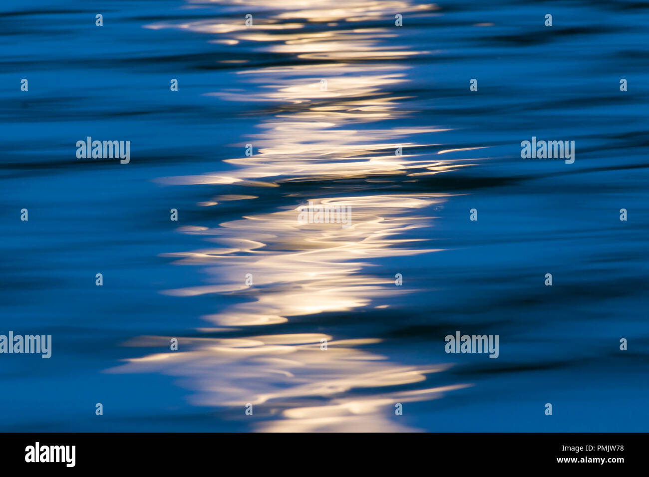 Abstract 'painting' of moonlight on water. Stock Photo