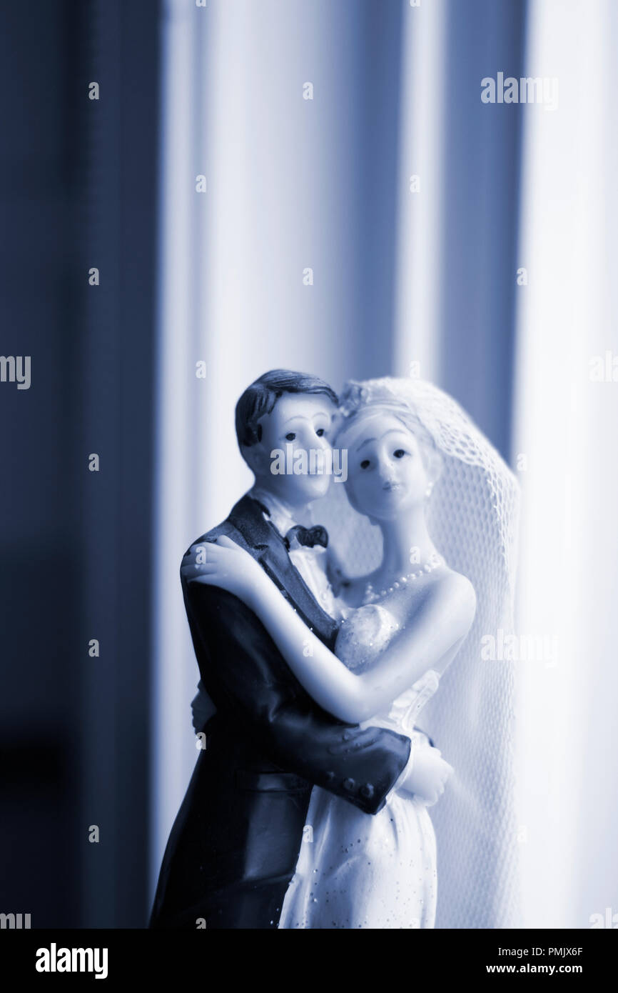 Cake topper bride and groom wedding couple of holding romantic marriage ...