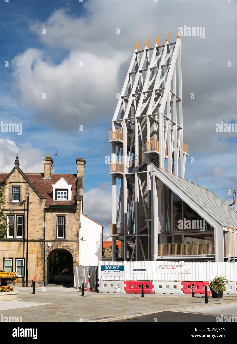 Almost completed Auckland Tower, the new visitor centre in Bishop Auckland, Co. Durham, England, UK Stock Photo