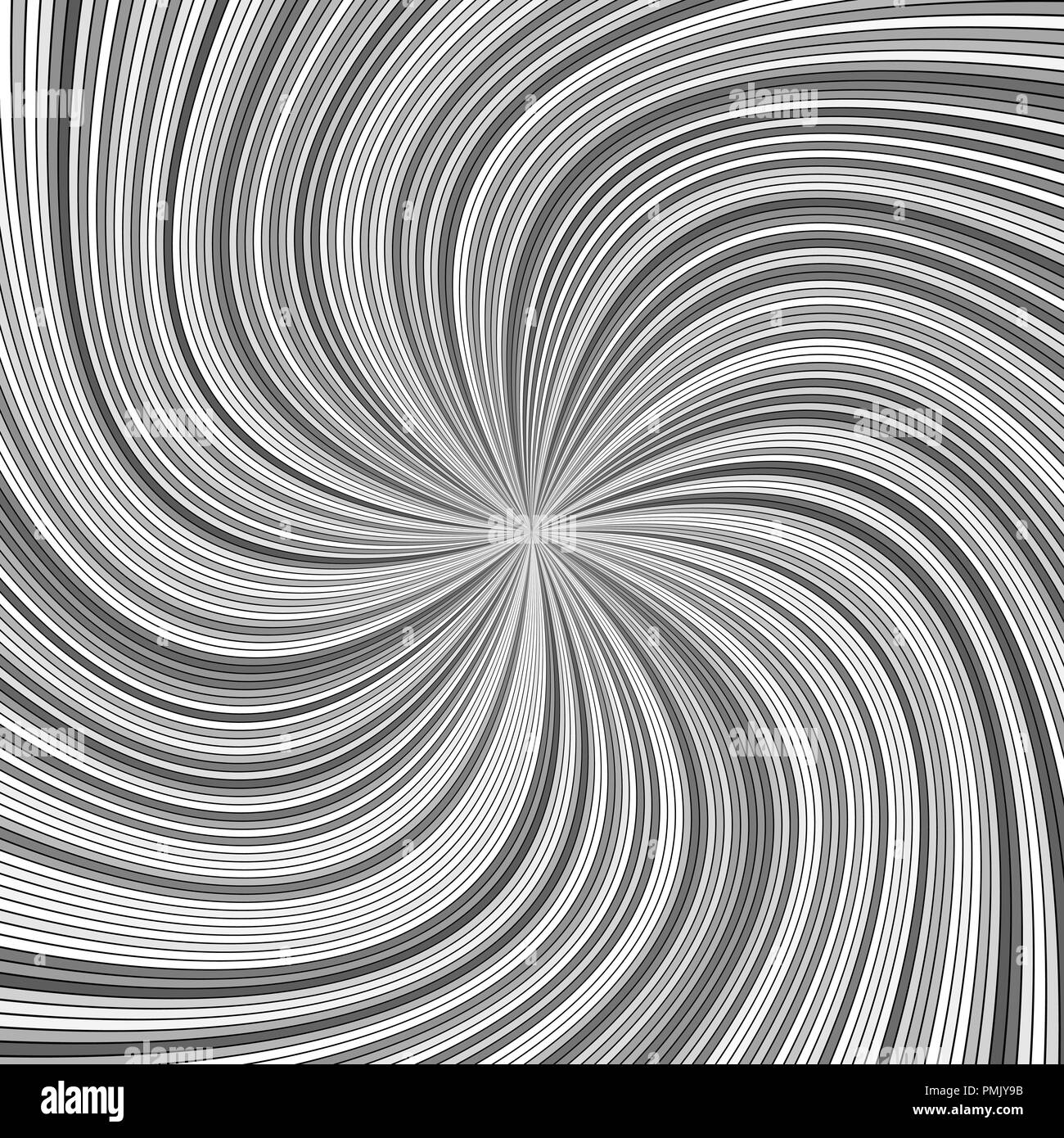 Grey hypnotic abstract swirl stripe background - vector curved ray ...