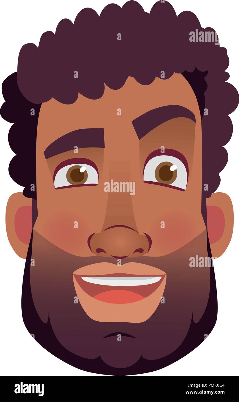 African american man icon. Face of African man vector illustrations. Stock Vector