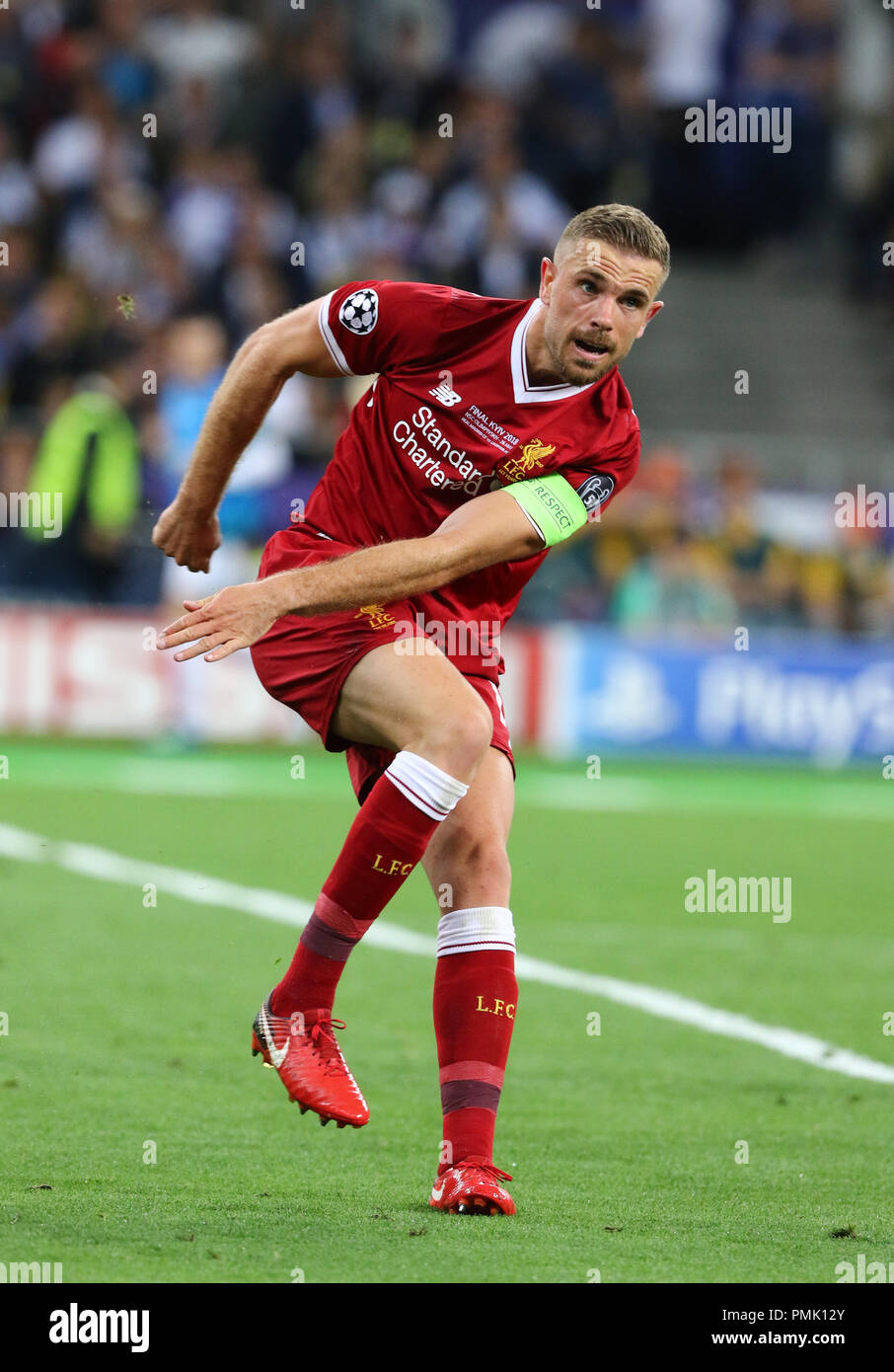 KYIV, UKRAINE - MAY 26, 2018: Jordan Henderson of Liverpool in action during the UEFA Champions League Final 2018 game against Real Madrid at NSC Olim Stock Photo