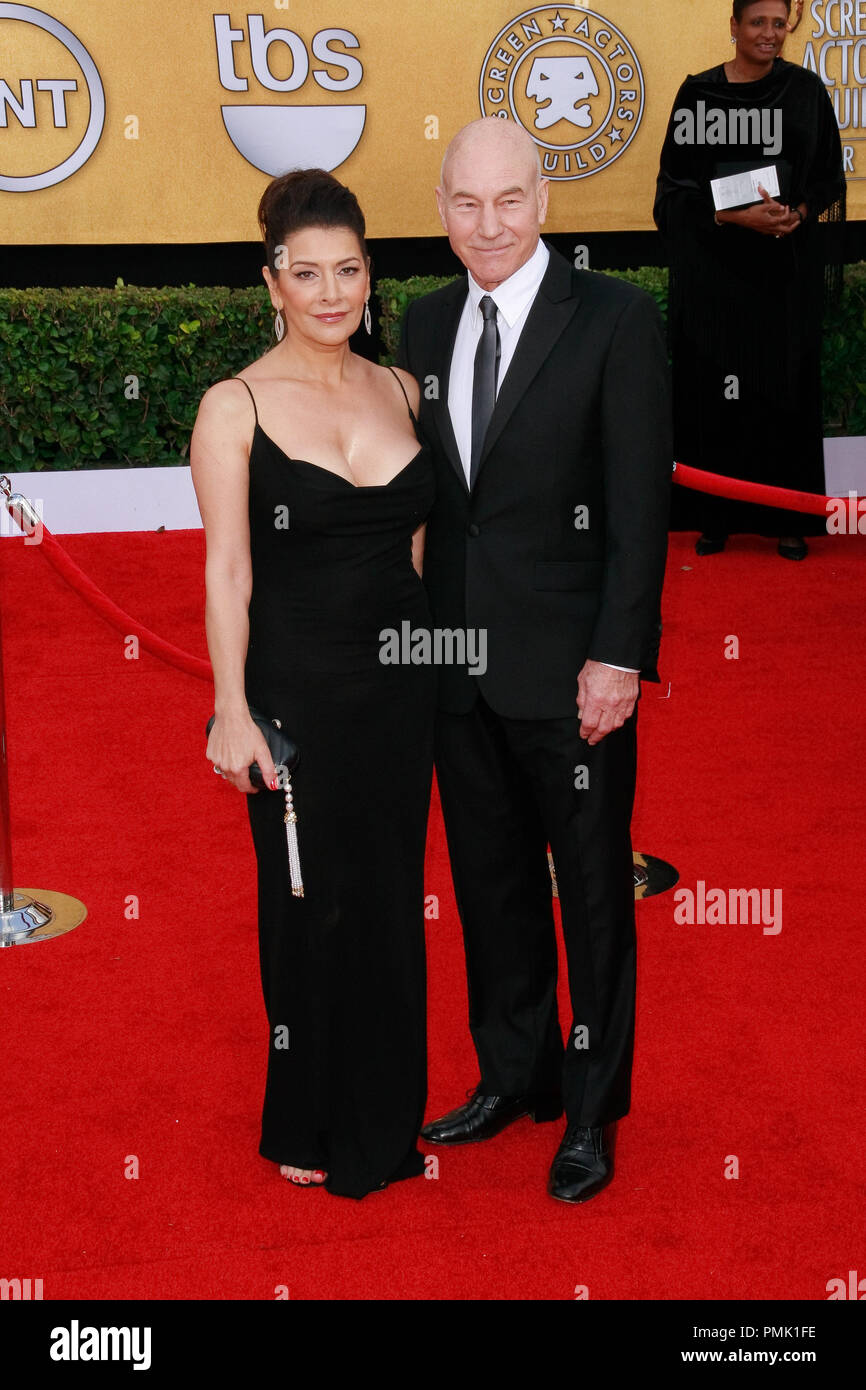 Marina Sirtis and Patrick Stewart at the 17th Annual Screen Actors Guild Awards. Arrivals held at the Shrine Exposition Center in Los Angeles, CA, January 30, 2011. Photo by Joe Martinez / PictureLux Stock Photo