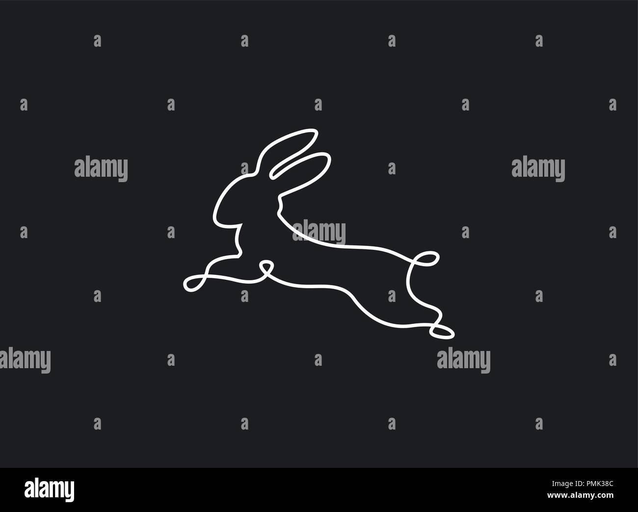 Rabbit logo template vector icon symbol Stock Vector