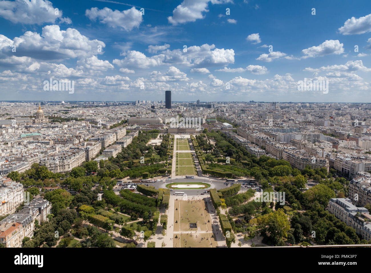 walking through the streets of Paris, panorama from the eiffel tower Stock Photo