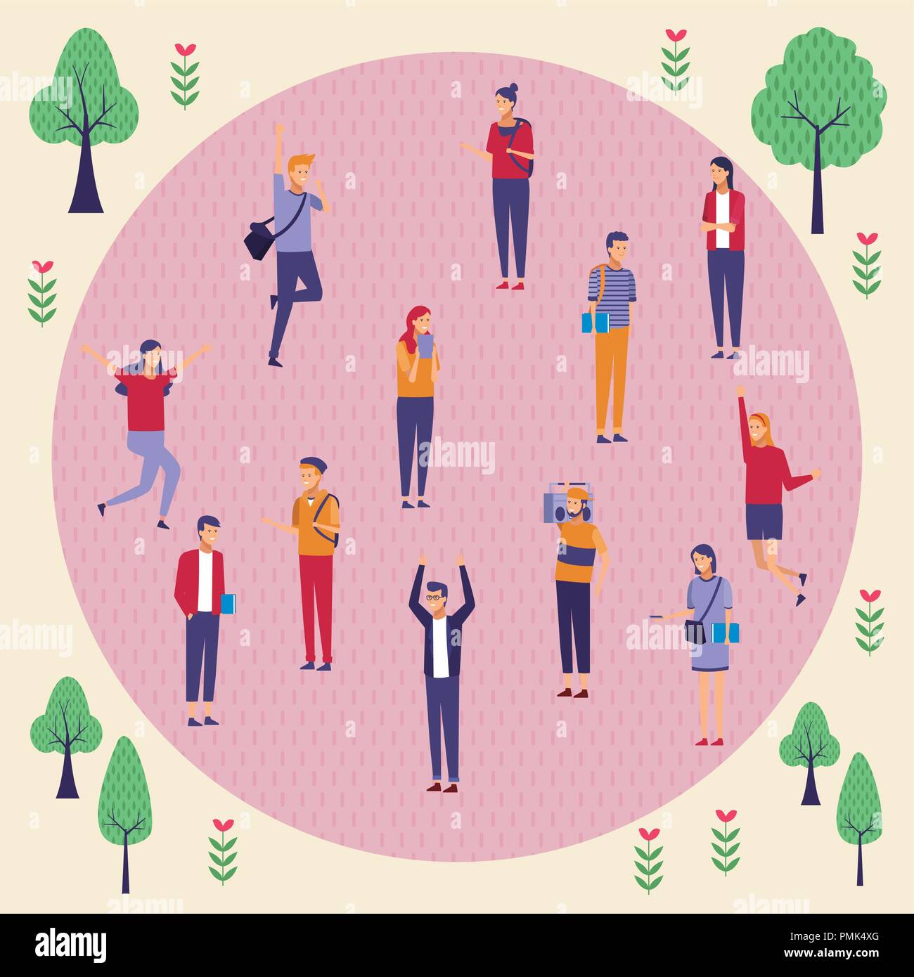People at park Stock Vector Image & Art - Alamy