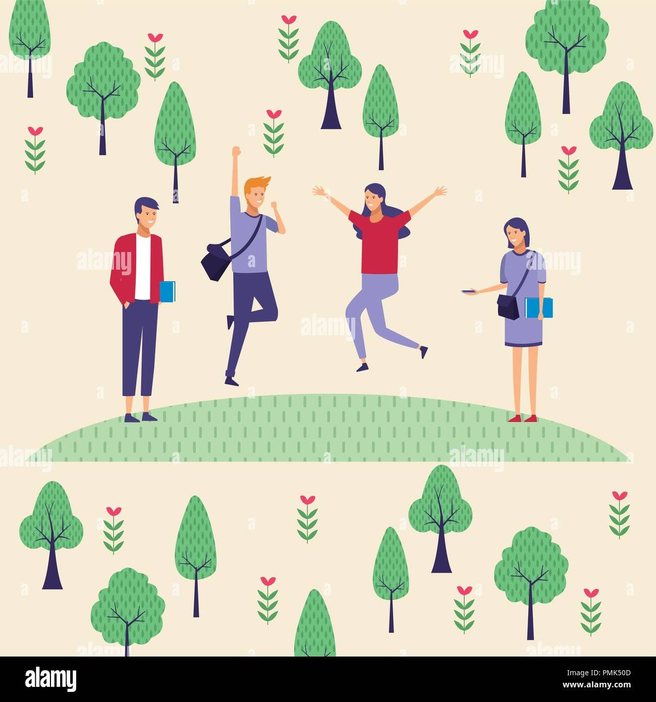 People at park cartoons Stock Vector Image & Art - Alamy