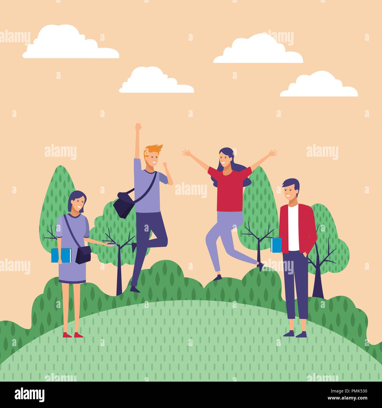 Happy young men having Stock Vector Images Alamy