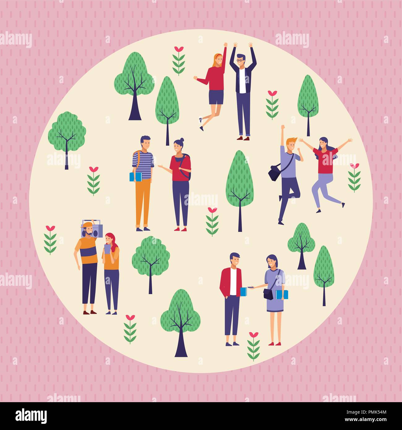 People at park cartoons Stock Vector Image & Art - Alamy