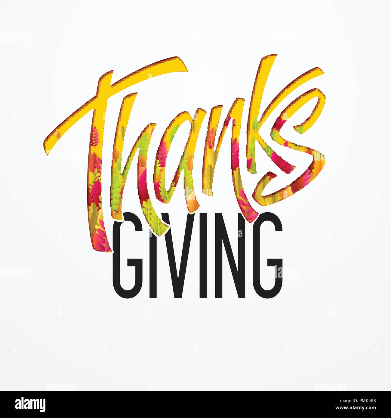 Hand drawn Happy Thanksgiving Day Background. Give Thanks. Vector illustration Stock Vector