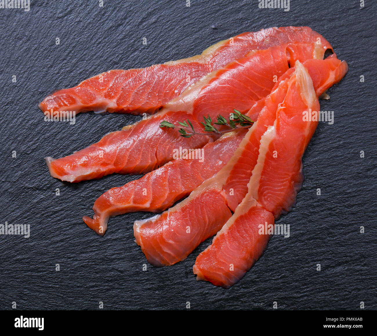 Raw trout fillet with salt and spices Stock Photo Alamy