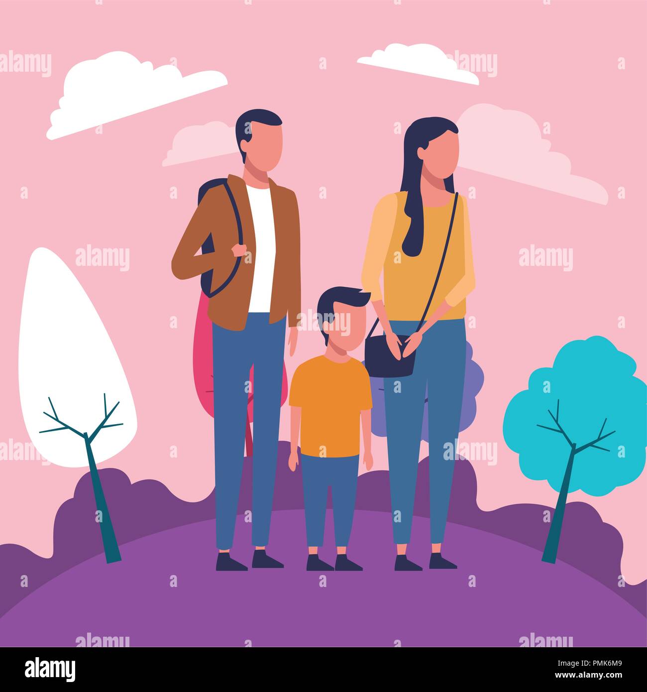 Family at park Stock Vector Image & Art - Alamy
