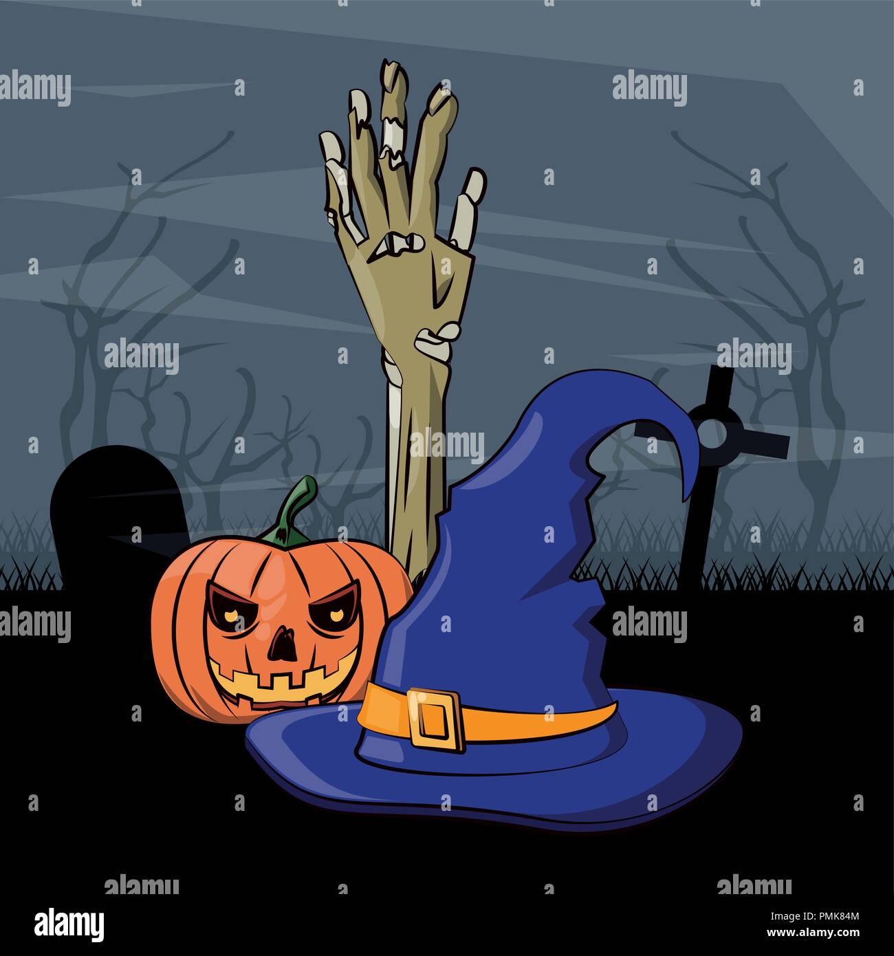 Halloween scary cartoons Stock Vector Image & Art - Alamy
