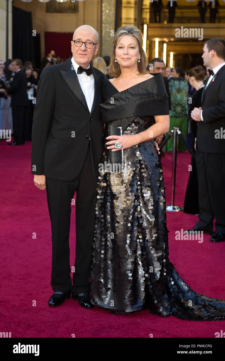 Geoffrey Rush, Oscar-nominee for Performance by an Actor in a Supporting Role, arrives with Jane Menelaus for the 83rd Annual Academy Awards at the Kodak Theatre in Hollywood, CA February 27, 2011.  File Reference # 30871 303  For Editorial Use Only -  All Rights Reserved Stock Photo