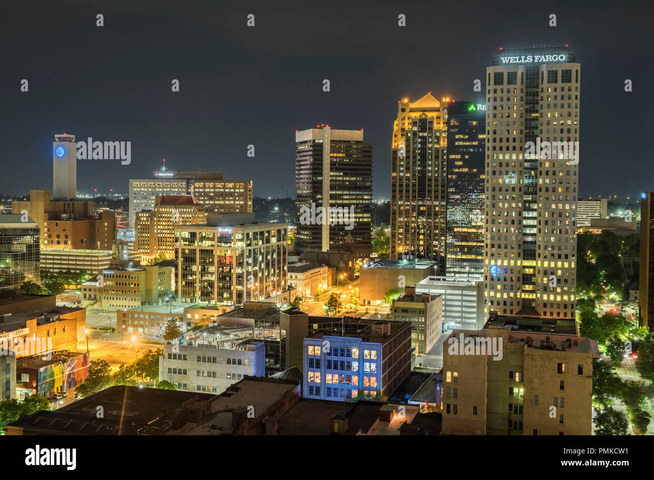 Skyline of Birmingham, Alabama. Stock Photo