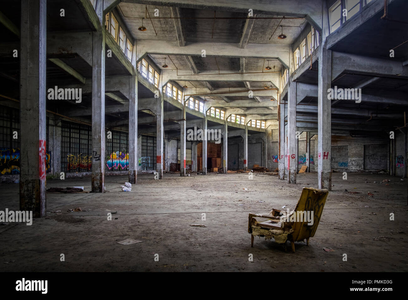 The abandoned railroad Finlay Roundhouse in the Acipco Finley area of Birmingham, Alabama Stock Photo