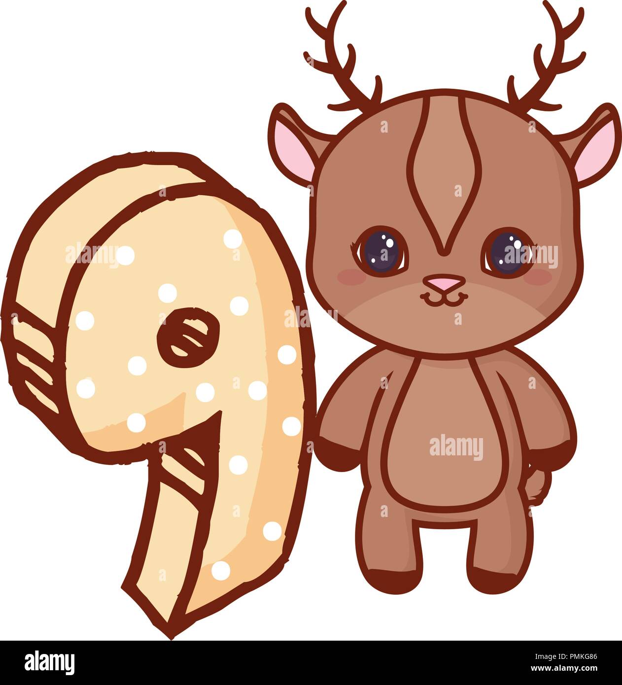 cute deer icon over background, vector illustration Stock Vector