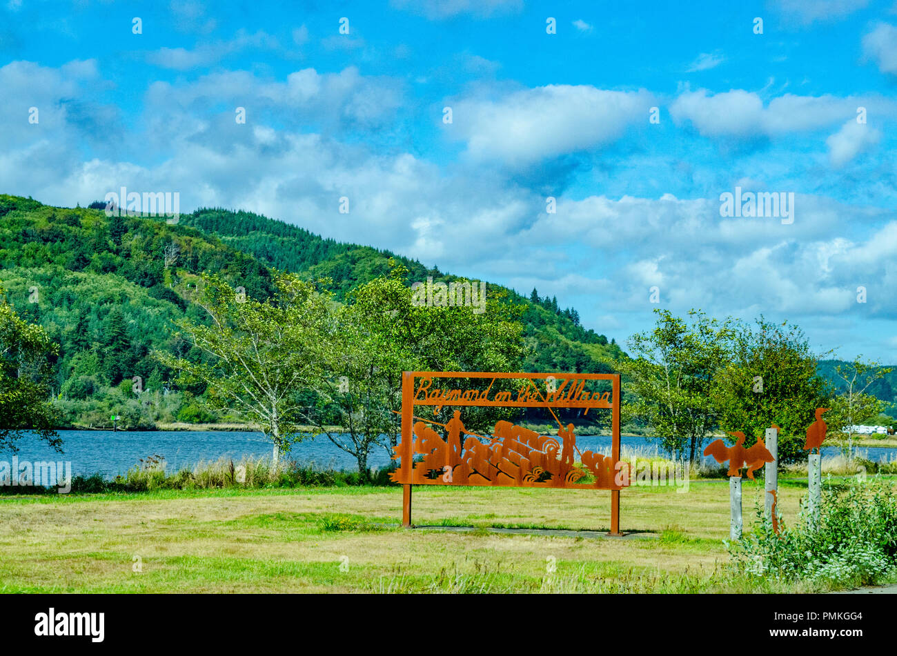 Scenes from Raymond, Washington State USA on the Willapa river Stock