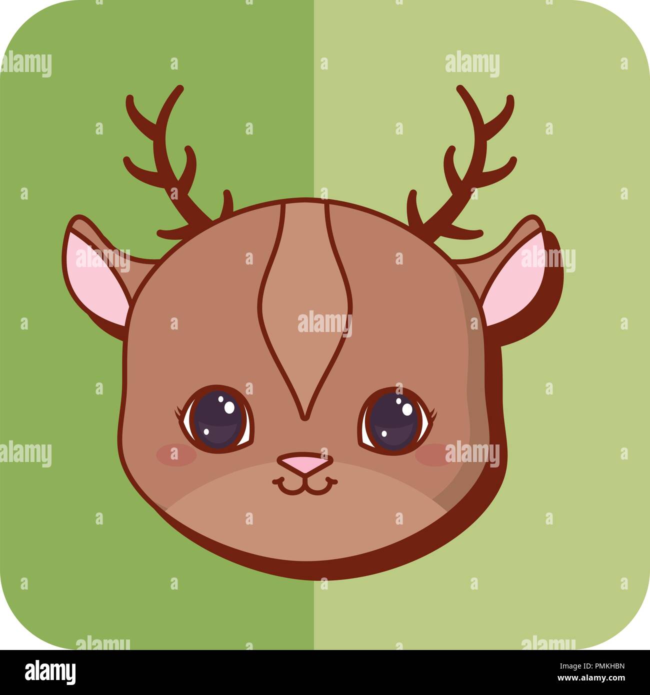 cute deer icon over background, vector illustration Stock Vector