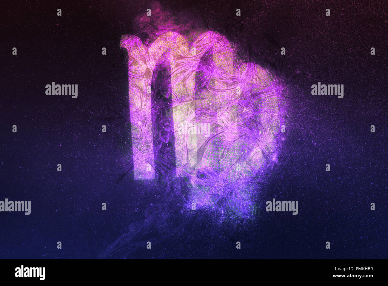 Virgo Zodiac Sign. Night sky background Stock Photo - Alamy
