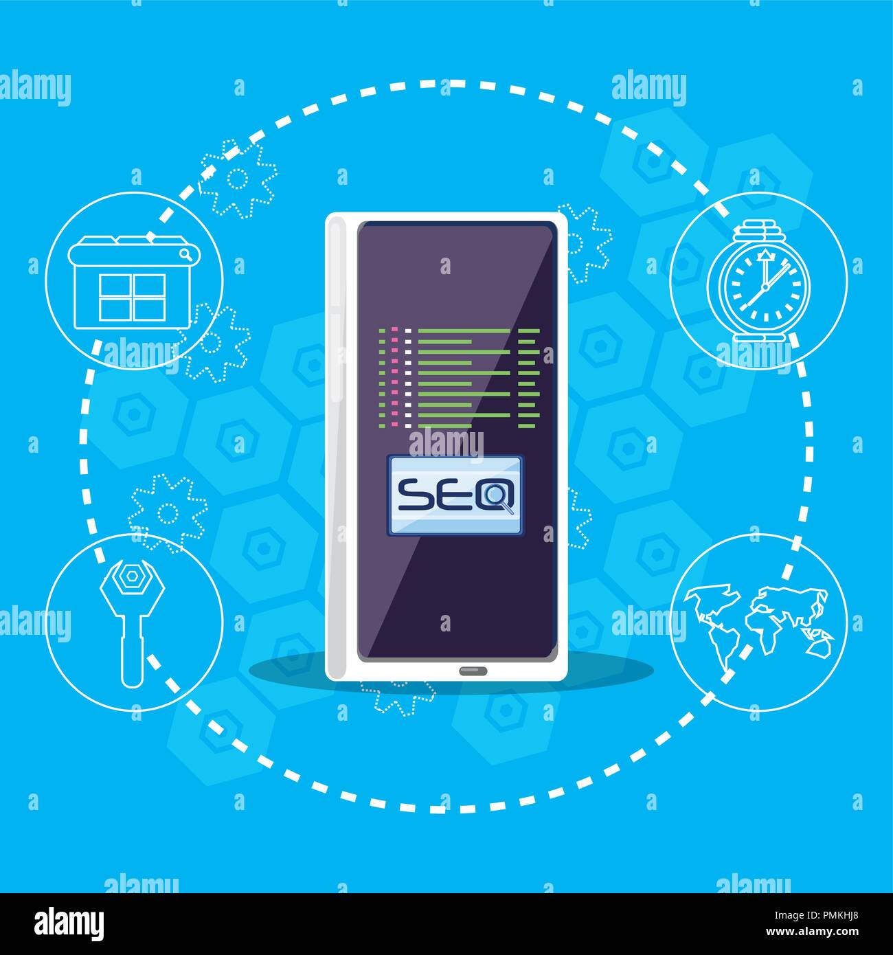 search engine optimization with smartphone vector illustration design ...