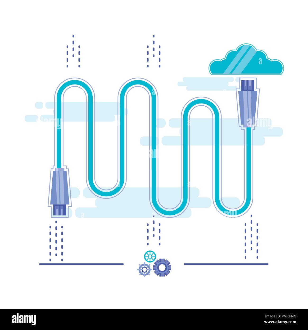 cloud computing with network connection vector illustration design ...
