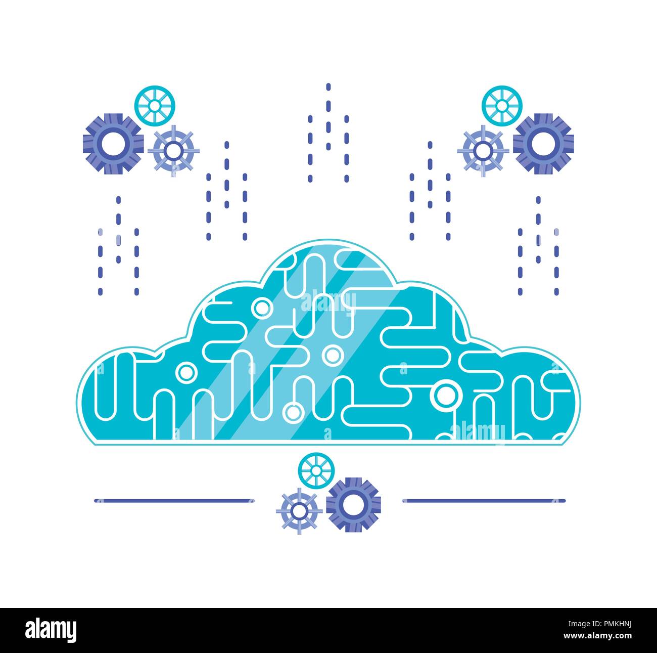 Cloud computing gears vector hi-res stock photography and images - Alamy