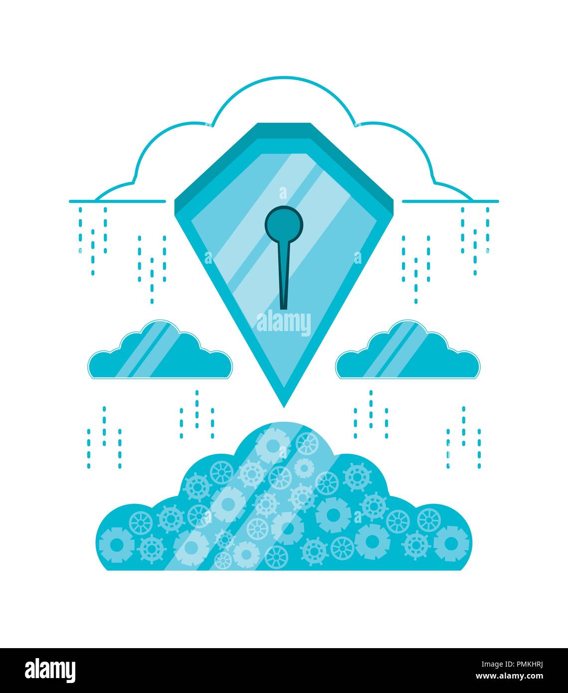 cloud computing with shield vector illustration design Stock Vector ...