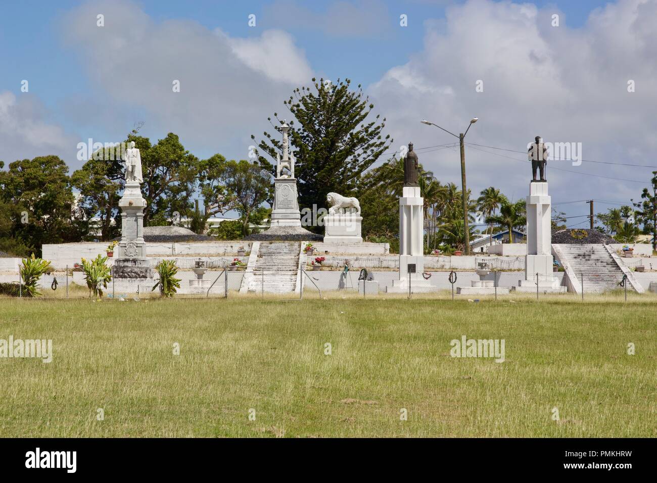 Mala’ekula Royal Tombs is where the Tupou Royal Family are buried in Tongatapu, Kingdom of Tonga. It is off limits for the public Stock Photo