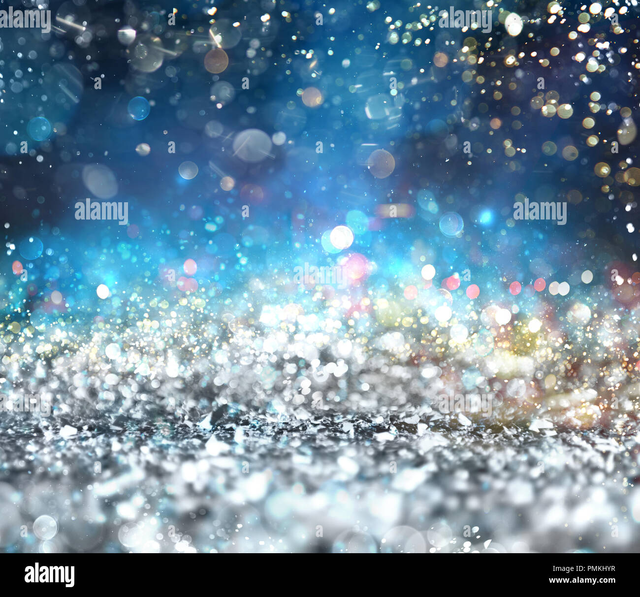 Silver sparkly crystal background Stock Photo