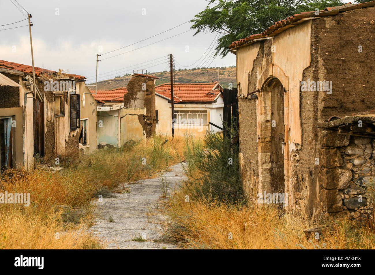 Ledra Street, part of the green line buffer zone patrolled by the U.N. and now separates north and south Cyprus following the 1974 war. Stock Photo