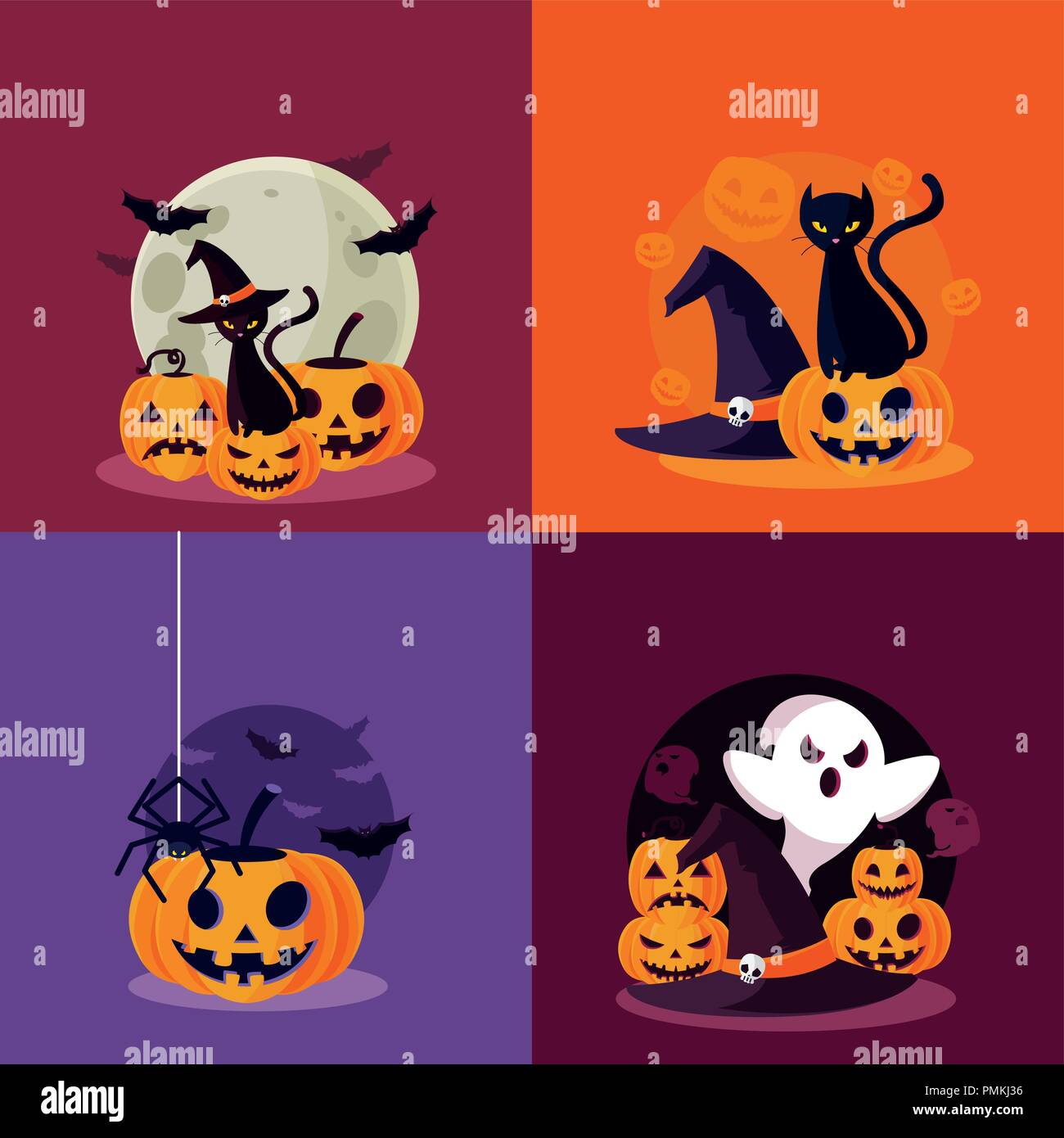 Halloween Card With Set Characters Vector Illustration Design Stock Vector Image Art Alamy Halloween Card With Set Characters Vector Illustration Design Stock Vector Image Art Alamy