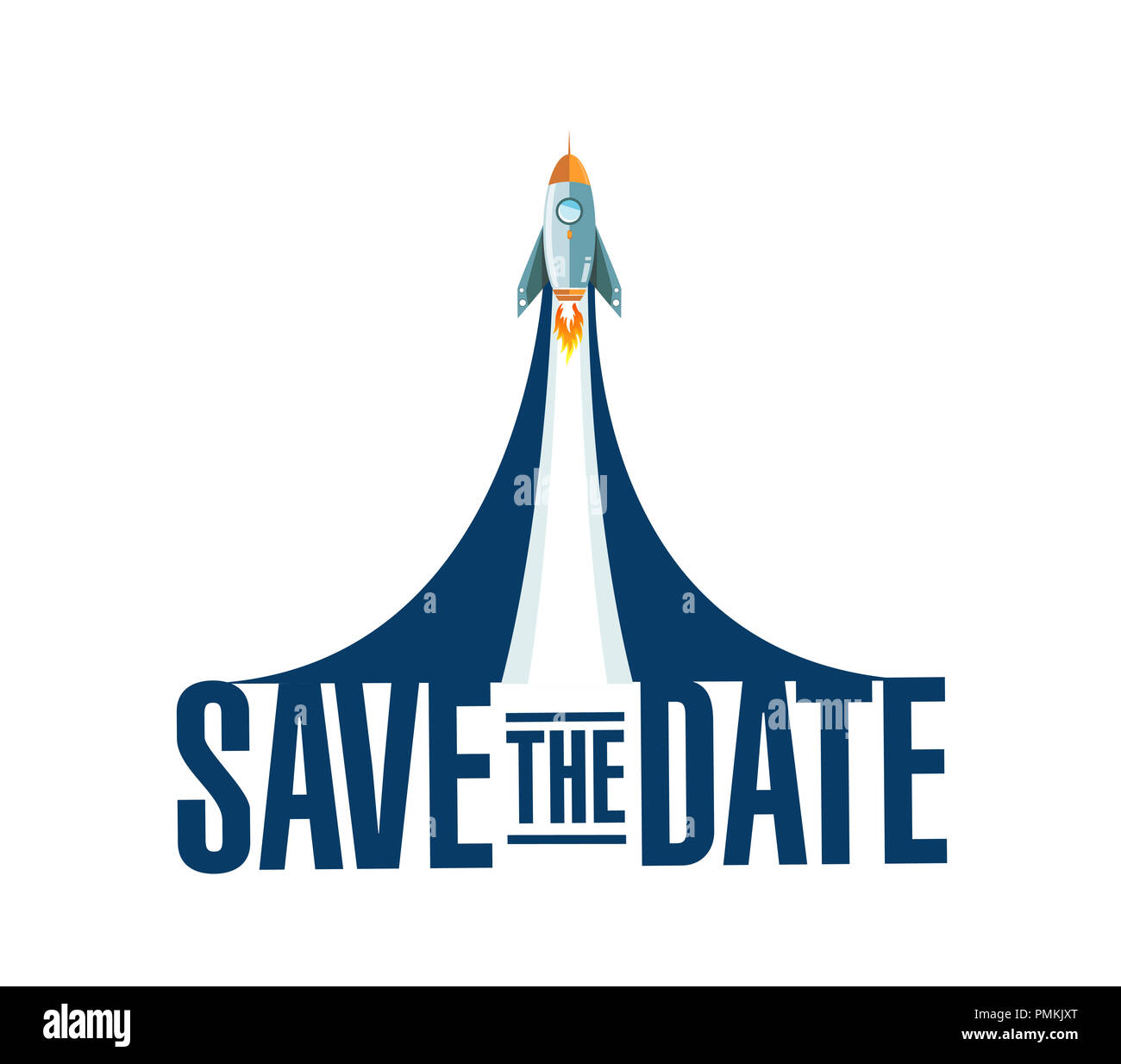 rocket smoke message illustration isolated over a white background ...