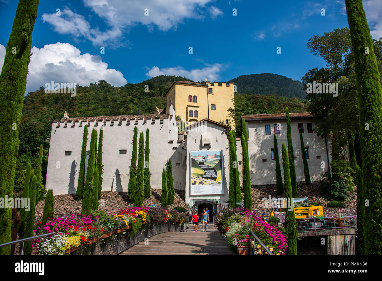 Trauttmansdorff castle, were Sissi was hosted, in Meran, South Tyrol Stock Photo